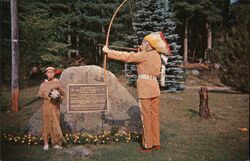 Inscription on Bronze Tablet  In Memory of Joesph Laurent Abenaki Tribe Postcard