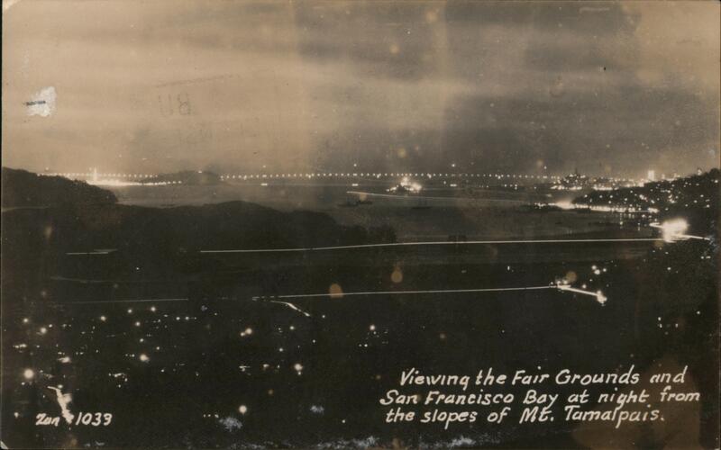 Viewing the Fairgrounds and San Francisco Bay at Night from Mt. Tamalpais California