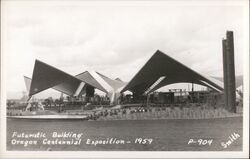 Futuristic Building Oregon Centennial Exposition 1959 Postcard
