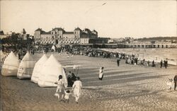 Pocitos beach and tents Postcard