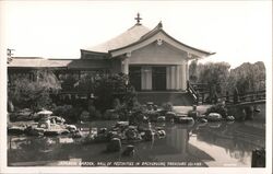 Japanese Garden, Hall of Festivities in Background, Treasure Island Postcard