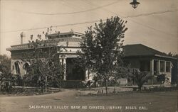Sacramento Bank and Carnegie Library Postcard