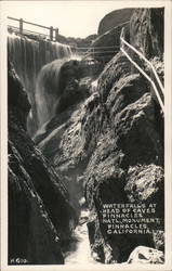 Waterfall at Head of Caves Pinnacles National Monument Postcard