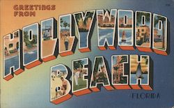 Greetings from Hollywood Beach Florida Postcard Postcard Postcard