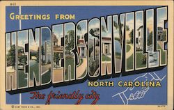 Greetings from Hendersonville North Carolina Postcard Postcard Postcard