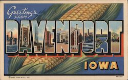 Greetings from Davenport Postcard