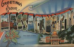 Greetings from Massachusetts Postcard