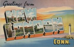 Greetings from New London Postcard