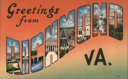 Greetings from Richmond Virginia Postcard Postcard Postcard