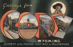 Greetings from Cody Wyoming Postcard Postcard Postcard