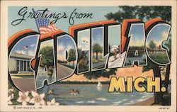 Greetings from Cadillac Michigan Postcard Postcard Postcard