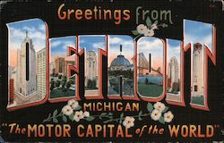 Greetings from Detroit Michigan Postcard Postcard Postcard