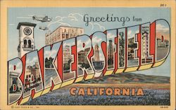 Greetings from Bakersfield California Postcard Postcard Postcard