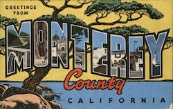 Greetings from Monterey County California Postcard Postcard Postcard