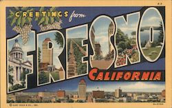 Greetings from Fresno California Postcard Postcard Postcard