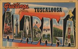 Greetings from Tuscaloosa Alabama Postcard Postcard Postcard