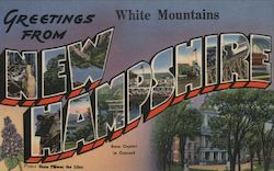 Greetings from White Mountains New Hampshire Postcard Postcard Postcard