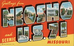 Greetings from Neosho U.S. 71 Missouri Postcard Postcard Postcard