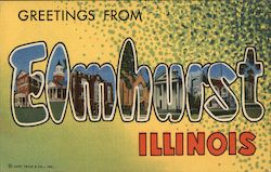 Greetings from Elmhurst Illinois Postcard Postcard Postcard