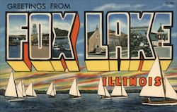 Greetings from Fox Lake Illinois Postcard Postcard Postcard