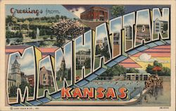 Greetings from Manhattan Kansas Postcard Postcard Postcard