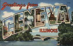 Greetings from Geneva Illinois Postcard Postcard Postcard