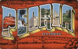 Greetings from Peoria Illinois Postcard Postcard Postcard