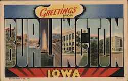 Greetings from Burlington Iowa Postcard Postcard Postcard