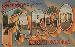 Greetings from Fargo North Dakota Postcard Postcard Postcard