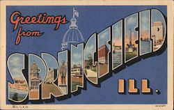 Greetings from Springfield Illinois Postcard Postcard Postcard