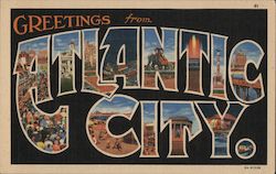 Greetings from Atlantic City Postcard