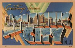 Greetings from Atlantic City New Jersey Postcard Postcard Postcard