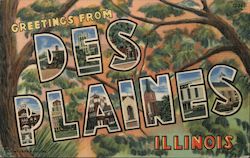 Greetings from Des Plaines Illinois Postcard Postcard Postcard