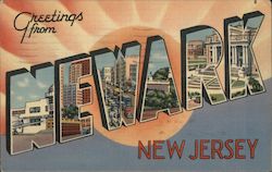 Greetings from Newark New Jersey Postcard Postcard Postcard