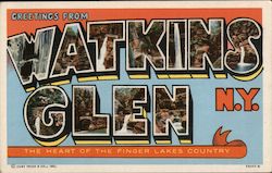 Greetings from Watkins Glen New York Postcard Postcard Postcard