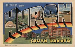 Greetings from Huron South Dakota Postcard Postcard Postcard