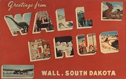 Greetings from Wall South Dakota Postcard Postcard Postcard