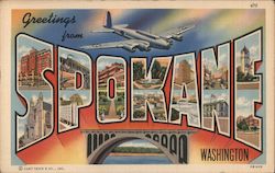 Greetings from Spokane Washington Postcard Postcard Postcard