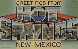 Greetings from Hot Springs New Mexico Postcard Postcard Postcard