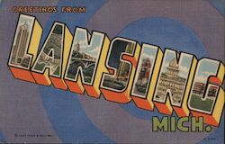 Greetings from Lansing Michigan Postcard Postcard Postcard