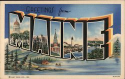 Greetings from Maine Postcard