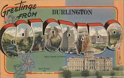 Greetings from Burlington Colorado Postcard Postcard Postcard