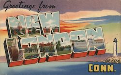 Greetings from New London Postcard
