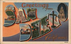 Greetings from San Diego California Postcard Postcard Postcard