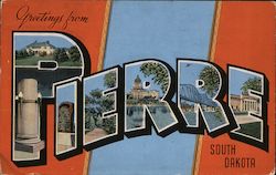 Greetings from Pierre South Dakota Postcard Postcard Postcard