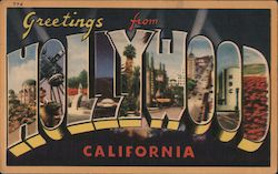 Greetings from Hollywood California Postcard Postcard Postcard