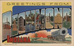 Greetings from Richmond Indiana Postcard Postcard Postcard