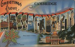 Greetings from Cambridge Massachusetts Postcard Postcard Postcard