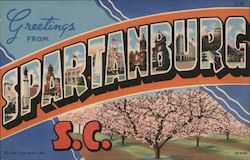 Greetings from Spartanburg South Carolina Postcard Postcard Postcard