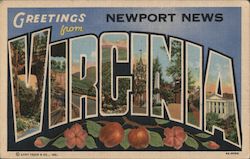 Greetings from Newport News Postcard